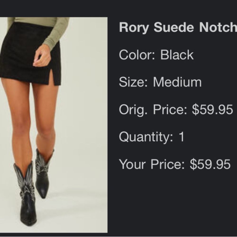 Altar'd State Black Mini Pencil Skirt with Slit